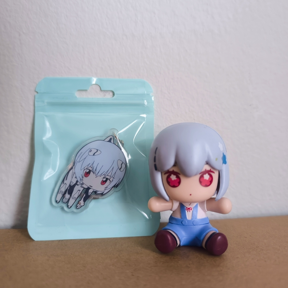 Ayanami Rei Evangelion mini figure and keychain